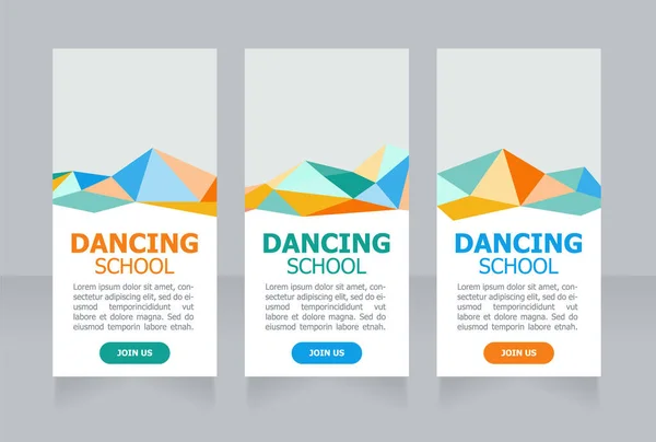 Dans Okulu Web Pankartı Tasarım Şablonu Açılıyor Metin Alanı Olan — Stok Vektör