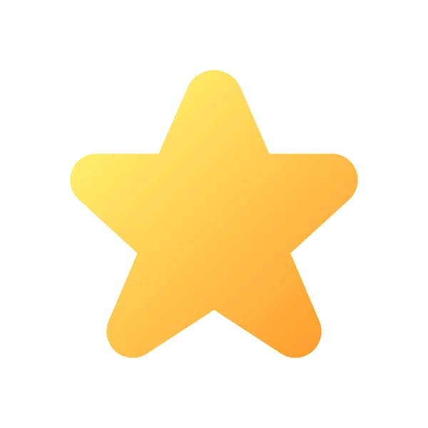 Estrella Píxel Perfecto Gradiente Plano Color Icono Medios Favoritos Seleccione — Vector de stock