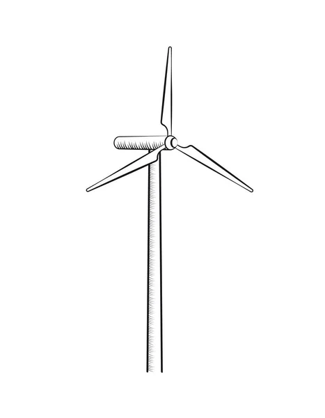 Дизайн Плоского Крейдяного Елемента Вітряка Створення Електроенергії Підходить Піктограма Ізольована — стоковий вектор