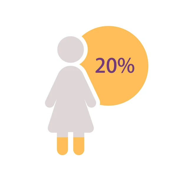 Шаблон Графического Дизайна Женской Фигурки Процентами Женщины Лидеры Значительное Меньшинство — стоковый вектор