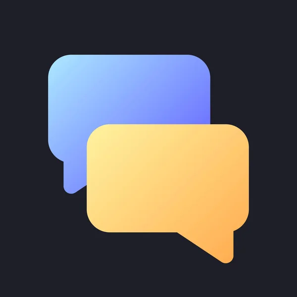 Messenger Flat Gradient Fill Icon Dark Theme Share Information Send — Stock Vector