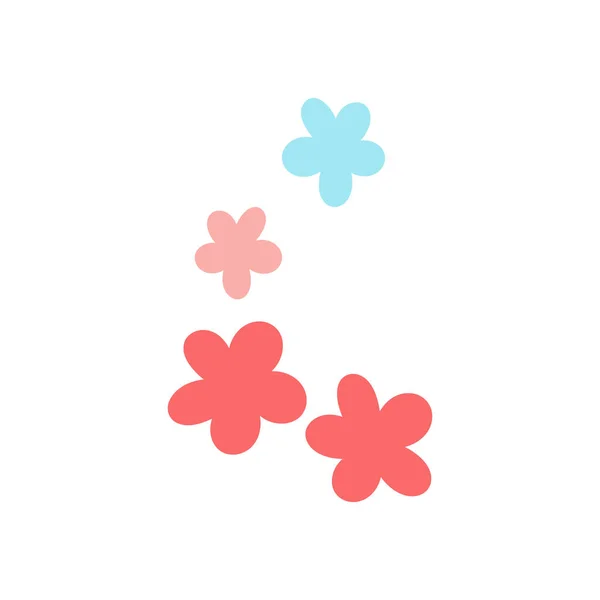 Набір Простих Квітів Брошури Елемент Дизайну Квітковий Орнамент Векторні Ілюстрації — стоковий вектор