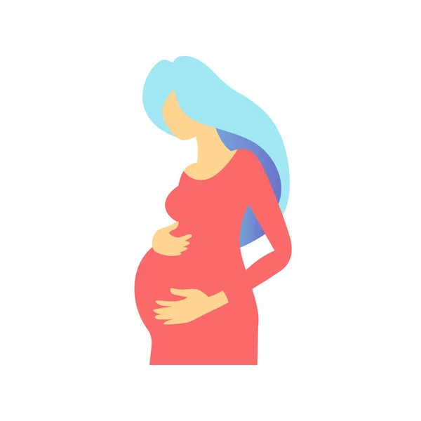 Karnında Broşür Tasarımı Olan Hamile Bir Kadın Müstakbel Anne Metin — Stok Vektör
