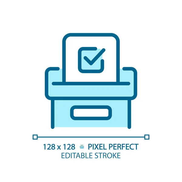 Pixel Parfaite Icône Vote Bleu Avec Coche Illustration Vectorielle Isolée — Image vectorielle