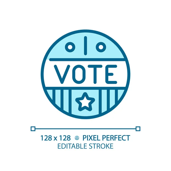 Pixel Ícones Azuis Perfeitos Com Texto Voto Ilustração Votação Isolada —  Vetores de Stock