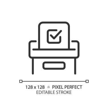 Düzenlenebilir pikseller işaretli ince çizgi simgesi, izole vektör illüstrasyonu, düzenlenebilir seçim işareti.