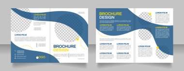 Commercial property for sale blank brochure design. Template set with copy space for text. Premade corporate reports collection. Editable 4 paper pages. Arial, Archivo-Regular fonts used