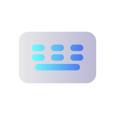 Klavye pikseli mükemmel düz gradyan iki renkli ui simgesi. Mesaj yaz. Çevrimiçi iletişim. Haberci. Basit bir piktogram. Arayüz, mobil uygulama için UX tasarımı. Vektör izole edilmiş RGB illüstrasyonu