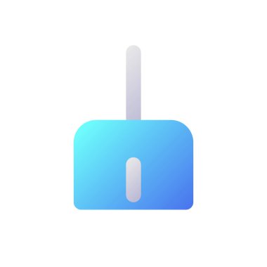 Süpürge pikseli mükemmel düz gradyan iki renkli ui simgesi. Mesaj geçmişini sil. Önbelleği temizle. Dijital alet. Basit bir piktogram. Arayüz, mobil uygulama için UX tasarımı. Vektör izole edilmiş RGB illüstrasyonu