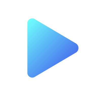 Piksel mükemmel düz gradyan iki renkli ui simgesini oynat. Multimedya oyuncu kontrolü. Müzik başlasın. Basit bir piktogram. Arayüz, mobil uygulama için UX tasarımı. Vektör izole edilmiş RGB illüstrasyonu