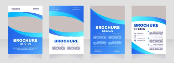 Fitness Wellness Blue Blank Brochure Design Healthcare Template Set Copy — стоковый вектор