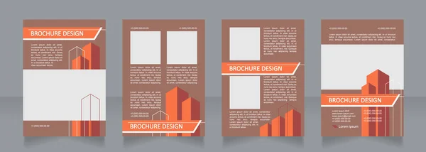 Construction Service Blank Brochure Design City Buildings Template Set Copy — Vetor de Stock
