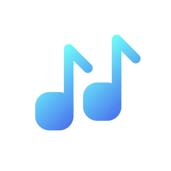 Musikalische Notizen Pixeln Perfekte Flache Gradienten Zweifarbiges Symbol Klingelton Musik — Stockvektor