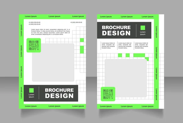 Projeto Brochura Branco Pixelado Verde Brilhante Marketing Negócios Modelo Definido — Vetor de Stock