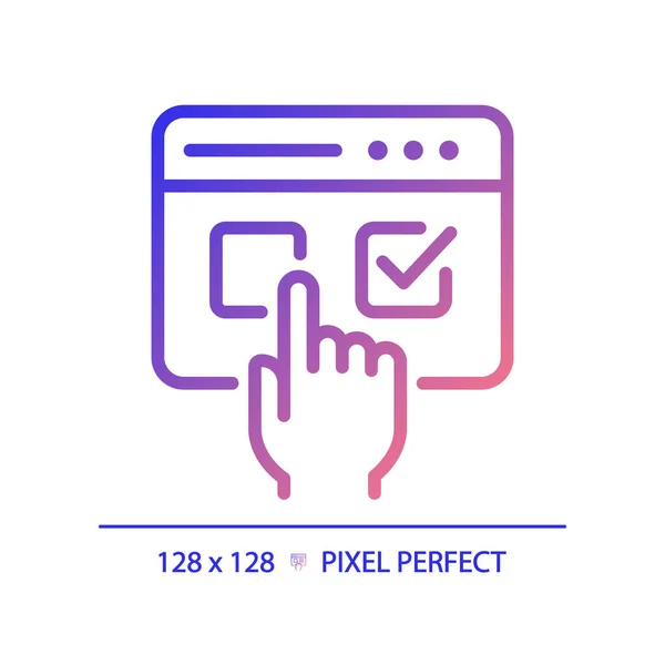 Pixel Perfecte Gradiënt Pictogram Vertegenwoordigen Elektronisch Stemmen Geïsoleerde Vector Illustratie — Stockvector