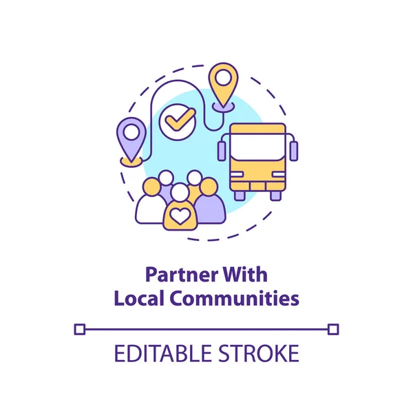 Partner Local Communities Concept Icon Public Transport Accessible City Travel — Stock Vector
