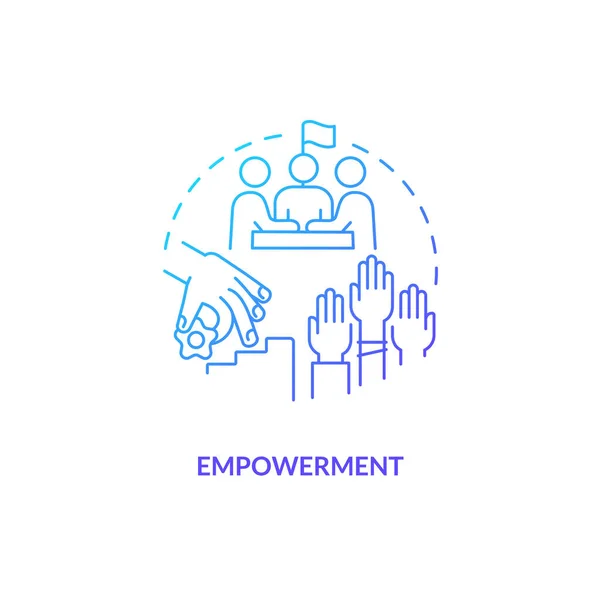 Empowerment Icône Concept Dégradé Bleu Prise Décision Justice Sociale Egalité — Image vectorielle