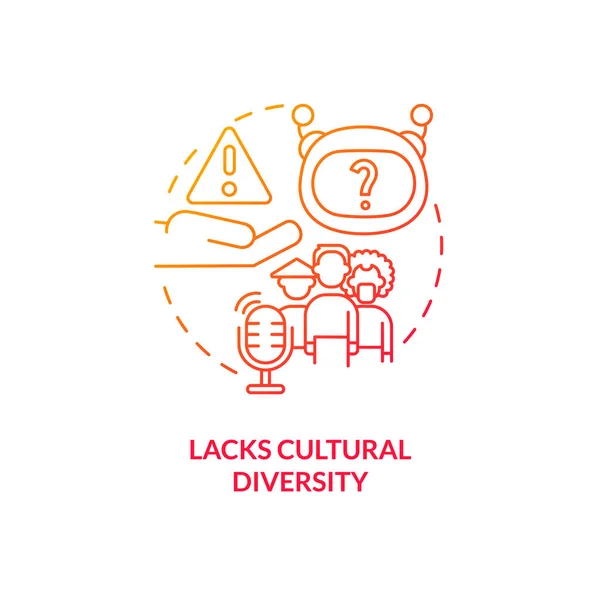 Icono Gradiente Línea Delgada Que Representa Falta Diversidad Cultural Ilustración — Vector de stock