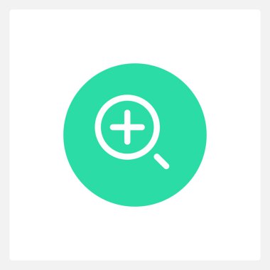 Etkin yakınlaştırma artı UI ögesi şablonu. Düzenlenebilir izole vektör gösterge paneli bileşeni. Düz kullanıcı arayüzü. Görsel veri sunumu. Işık temalı mobil uygulama için web tasarım gereci