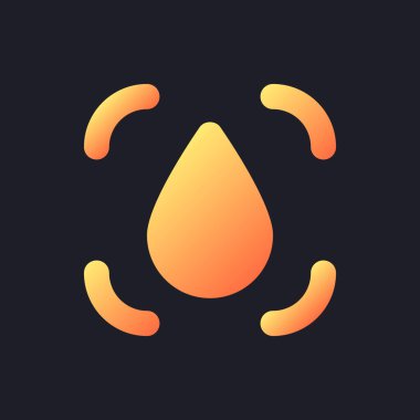 Görüntü geçiş turuncu katı gradyan ui simgesi karanlık tema için. Video efekti. Düzenleme aracı. Siyah uzayda doldurulmuş piksel mükemmel bir sembol. Web için modern glyph pictogram. İzole vektör resmi