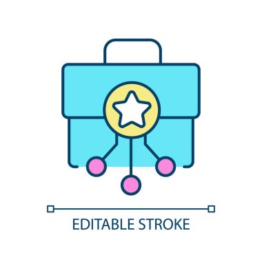 Kariyer fırsatları RGB renk simgesi. Profesyonel ağ kurma. Yeni olasılıklar. Çalışan geliştirme. İş başarısı. İzole vektör çizimi. Basit bir çizgi çizimi. Düzenlenebilir vuruş