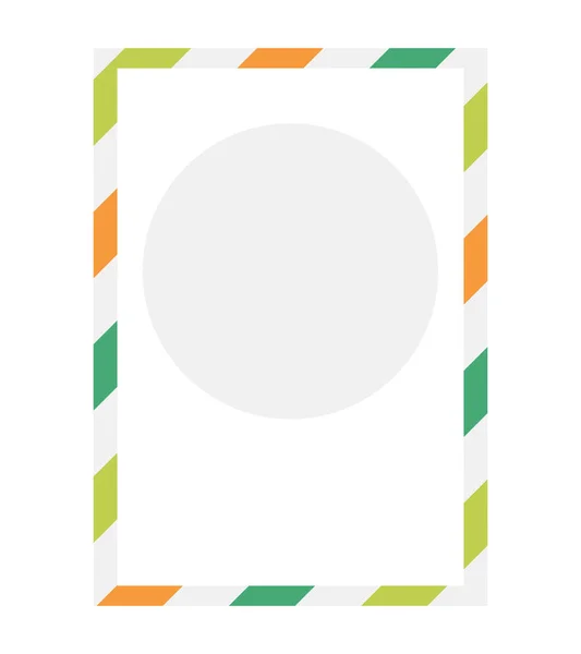 Grün Und Orange Gestreifter Rahmen Mit Leerem Kreis Broschüre Element — Stockvektor