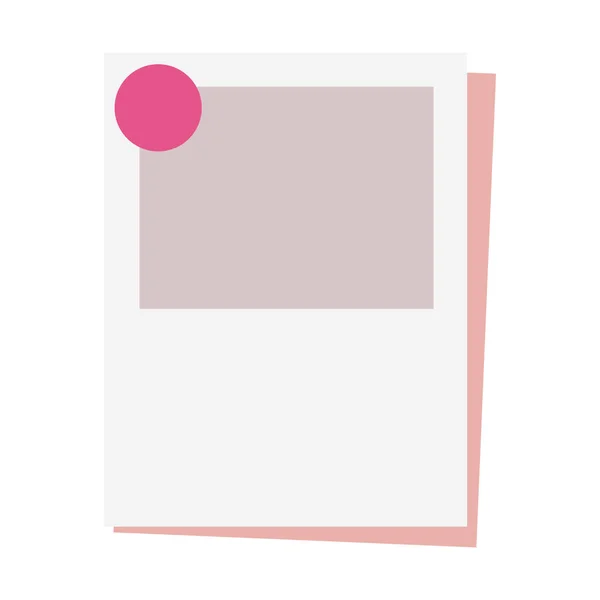 Rechteck Weiße Karte Mit Roter Pin Broschüre Element Design Schreibwaren — Stockvektor