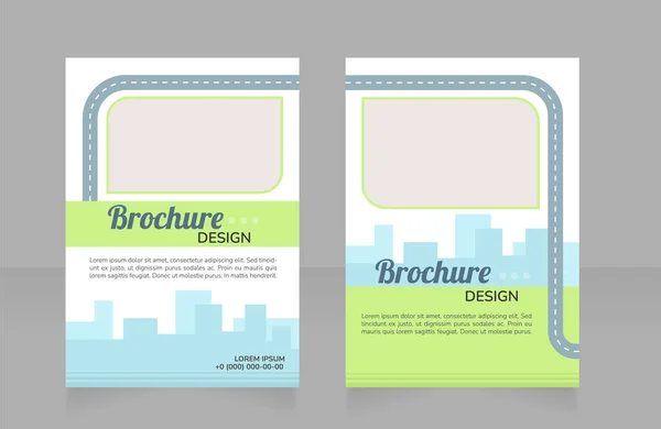 Groene Voertuigen Huren Blanco Brochure Ontwerp Sjabloon Set Met Kopieerruimte — Stockvector