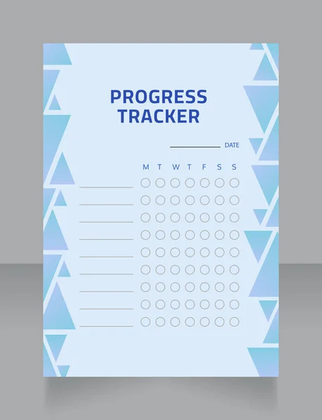 Losing Weight Progress Tracker Worksheet Design Template Printable Goal Setting — Vetor de Stock