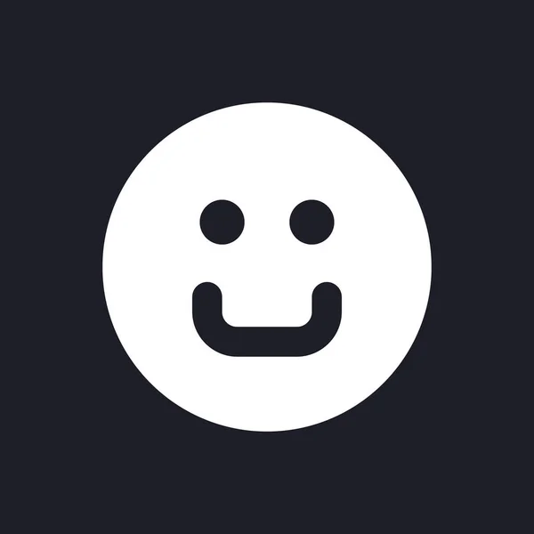 Emoticon Modo Oscuro Glifo Icono Redes Sociales Reacción Visual Diseño — Vector de stock