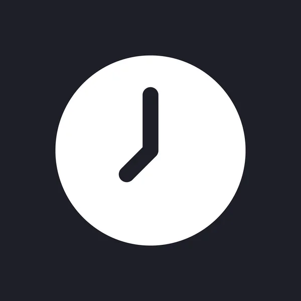 Horloge Mode Sombre Glyphe Icône Application Mesure Temps Instrument Numérique — Image vectorielle