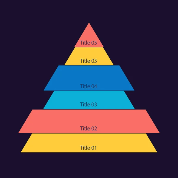 Enterprise Organisation Infografik Pyramidendiagramm Design Vorlage Für Dunkles Thema Top — Stockvektor