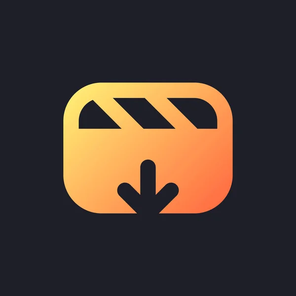Импорт Видео Файл Оранжевый Твердый Градиент Значок Темной Темы Программное — стоковый вектор