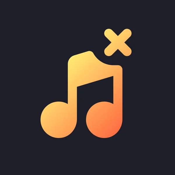 Remove Audio Track Orange Solid Gradient Icon Dark Theme Delete — Stock Vector