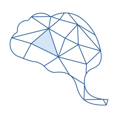 Human brain schematic brochure element design. Mindset and thinking. Vector illustration with empty copy space for text. Editable shape for poster decoration. Creative and customizable frame