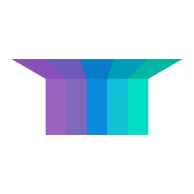 Çizgili soyut figür broşür tasarımı. Mavi renkli. Metin için boş kopya alanı olan vektör illüstrasyonu. Poster dekorasyonu için düzenlenebilir şekil. Yaratıcı ve özelleştirilebilir çerçeve