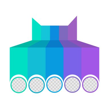 Mavi spektrum çizgileri vektör tasarım elementi. Boş kopya alanı olan soyut özelleştirilebilir bilgi simgesi. Öğretici grafikler için düzenlenebilir şekil. Görsel veri sunum bileşeni