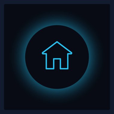 Odaklanmış anasayfa düğmesi UI element şablonu. Düzenlenebilir izole vektör gösterge paneli bileşeni. Düz kullanıcı arayüzü. Görsel veri sunumu. Koyu temalı mobil uygulama için web tasarım gereci