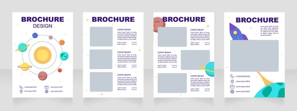 Teaching Preschoolers Space Blank Brochure Design Template Set Copy Space — 图库矢量图片