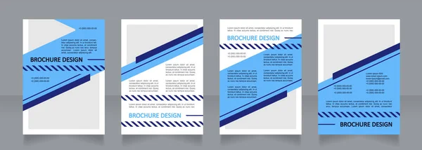 Cours Professionnel Bleu Blanc Conception Brochure Vierge Modèle Avec Espace — Image vectorielle
