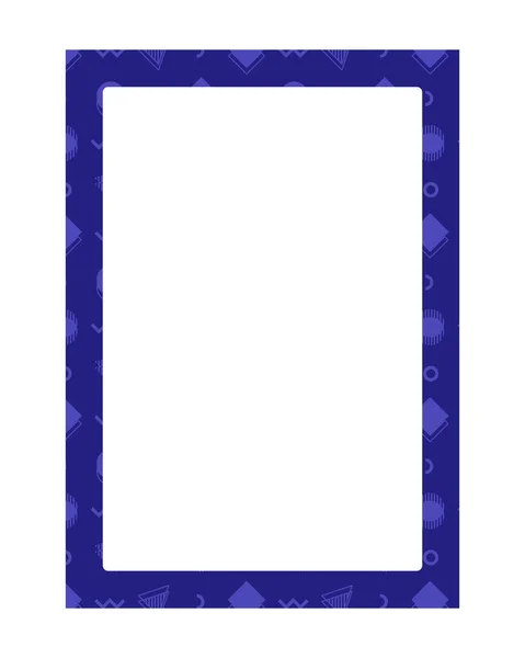 Moldura Azul Escuro Com Formas Geométricas Design Elemento Brochura Padrão — Vetor de Stock