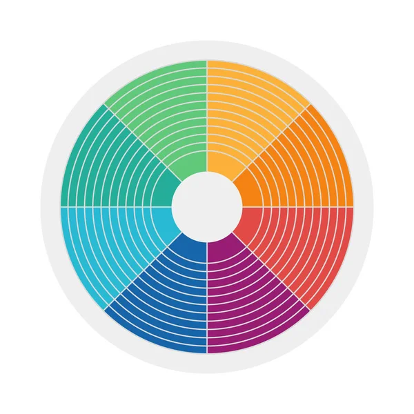 Elemento Progettazione Dello Spettro Cromatico Arcobaleno Circolare Simbolo Astratto Personalizzabile — Vettoriale Stock