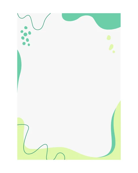 Grüne Wellige Blanko Arbeitsblattvorlage Stilvolle Umrahmung Mit Linien Und Tupfen — Stockvektor