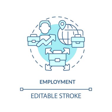 Düzenlenebilir istihdam simgesi, izole vektör, doğrudan dış yatırım ince çizgi illüstrasyonu.