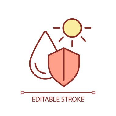 Düzenlenebilir su yönetimi simgesi küresel ısınmaya çözümlerin doğrusal çizimi, izole edilmiş vektörü temsil ediyor.