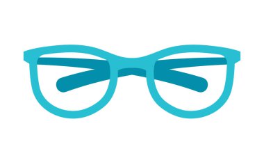 Blue glasses vector design element. Abstract customizable symbol for infographic with blank copy space. Editable shape for instructional graphics. Visual data presentation component