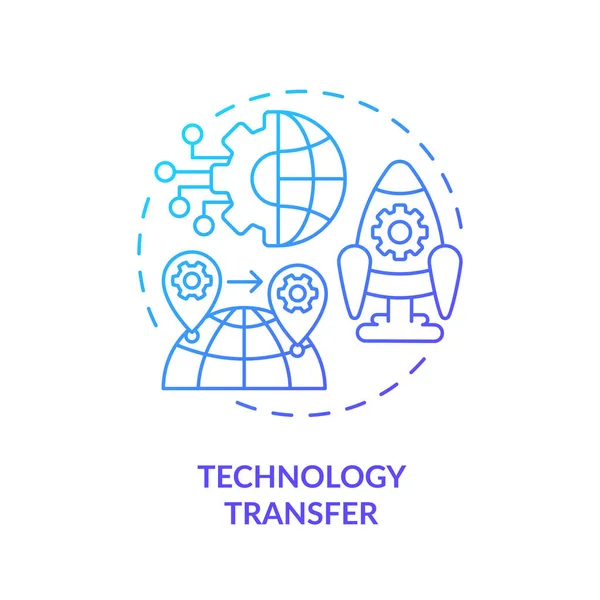 Ikona Transferu Technologii Gradientowej Izolowany Wektor Bezpośrednie Inwestycje Zagraniczne Ilustracja — Wektor stockowy