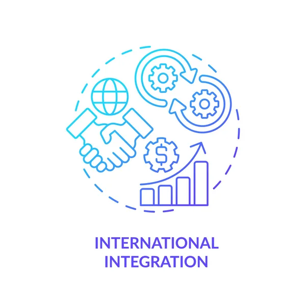 Gradientowa Ikona Integracji Międzynarodowej Izolowany Wektor Bezpośrednie Inwestycje Zagraniczne — Wektor stockowy
