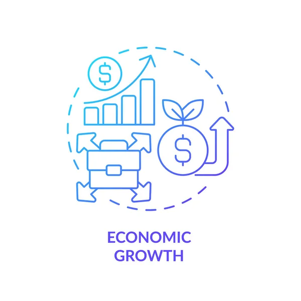 二维梯度经济增长图标 孤立向量 外商直接投资细线图解 — 图库矢量图片