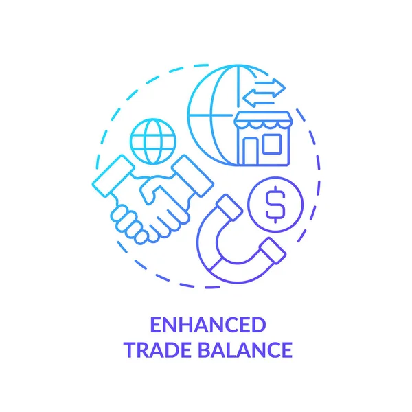Icône Balance Commerciale Renforcée Par Gradient Vecteur Isolé Investissement Étranger — Image vectorielle